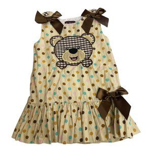 Lil Cactus Sleeveless Polka Dot Teddy Bear Dress